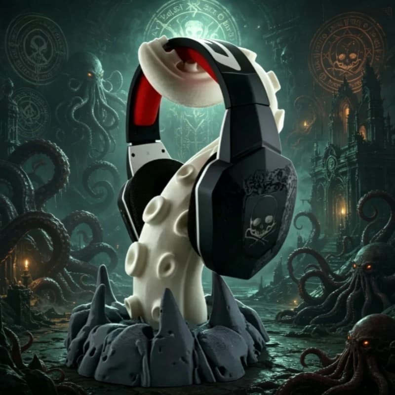 Supporto per Cuffie a Forma di Tentacolo, Stampato in 3D, Personalizzabile, Accessorio da Scrivania per Gamer