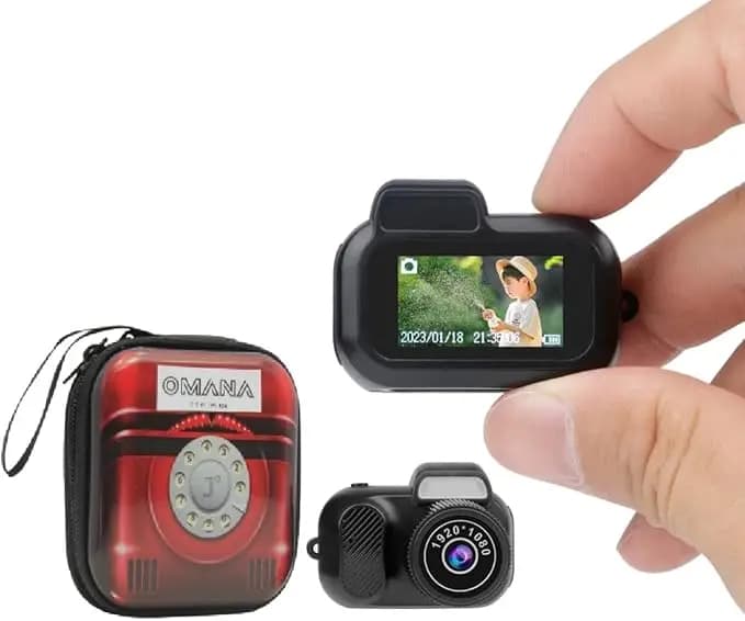 Mini Fotocamera Digitale con Schermo LCD Full HD 1080P, Scheda da 32GB, Formato Monoreflex, Sensore CMOS, Piccola, Compatta, Portatile, Registratore Video