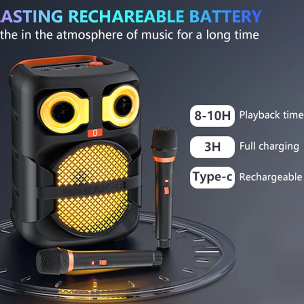 Altoparlante Karaoke Bluetooth JYX, Macchina per Karaoke con 2 Microfoni, Sistema PA per Karaoke Domestico, Altoparlante Wireless Portatile per Feste