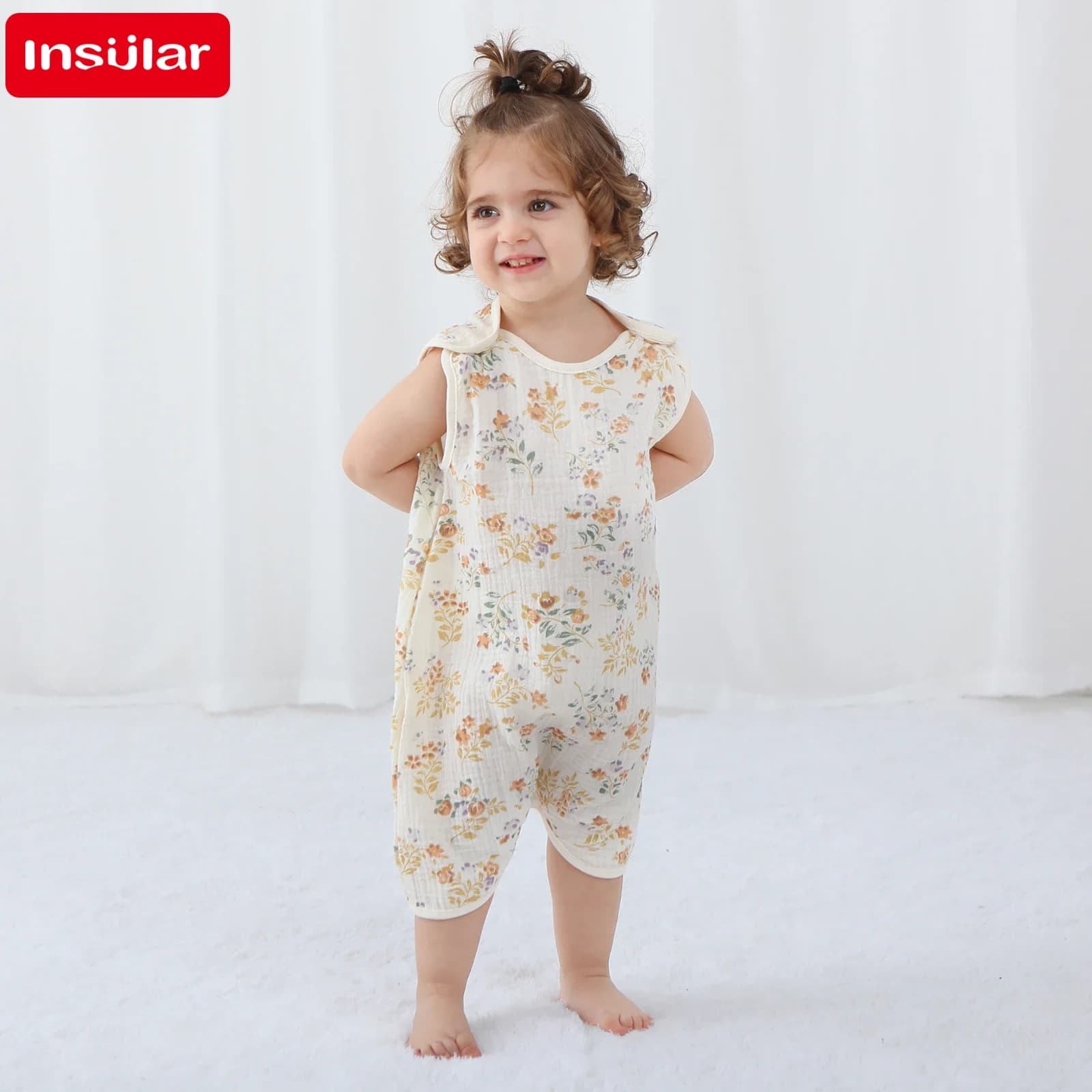 Tutina per Neonata INSULAR, Morbido Body con Stampa Cartoon, Pigiama Estivo Primaverile, Sacco Nanna, Abbigliamento 0-9 Mesi