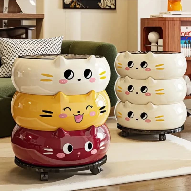 Creative Plastic Trash Can With Inner Bin Home Living Room Bedroom Large Capacity Trash Can With Lid Kitchen Paper Basket ZI612