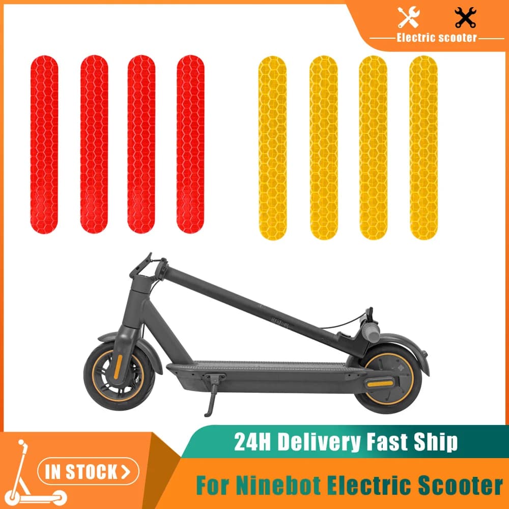 Adesivo riflettente per copriruota per scooter elettrico Ninebot Max G30 Avvertimento impermeabile Parte della striscia adesiva riflettente antipolvere