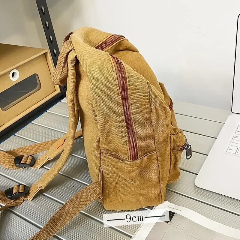 Zaino vintage in tela 2023 nuove borse a tracolla semplici da donna unisex per ragazze adolescenti mini zaino da donna in tinta unita