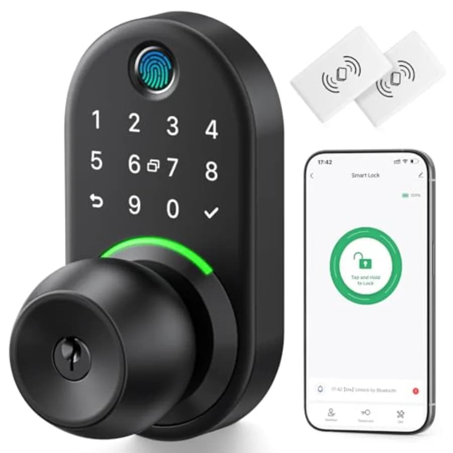 Serratura Intelligente con Tastierino e Maniglia Yamiry, Chiusura Digitale Senza Chiave con Impronta Digitale per Porta d'Ingresso