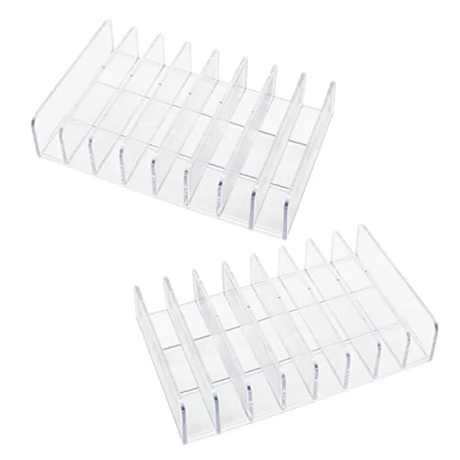8 Slot Eyeshadow Makeup Palette Organizer, Acrylic Desk Organizer for Sorting Mail, Bill Money Organizer for Cash Envelope, Cas