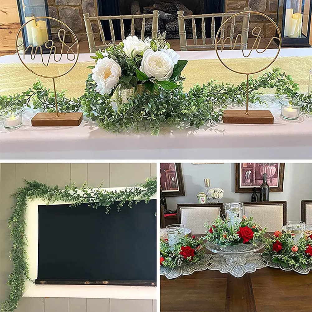 3 Pieces of Artificial Eucalyptus Leaves, Faux Plants Resistant to wear, Hanging Spring Decorations, Home Decorative Sheets and Walls