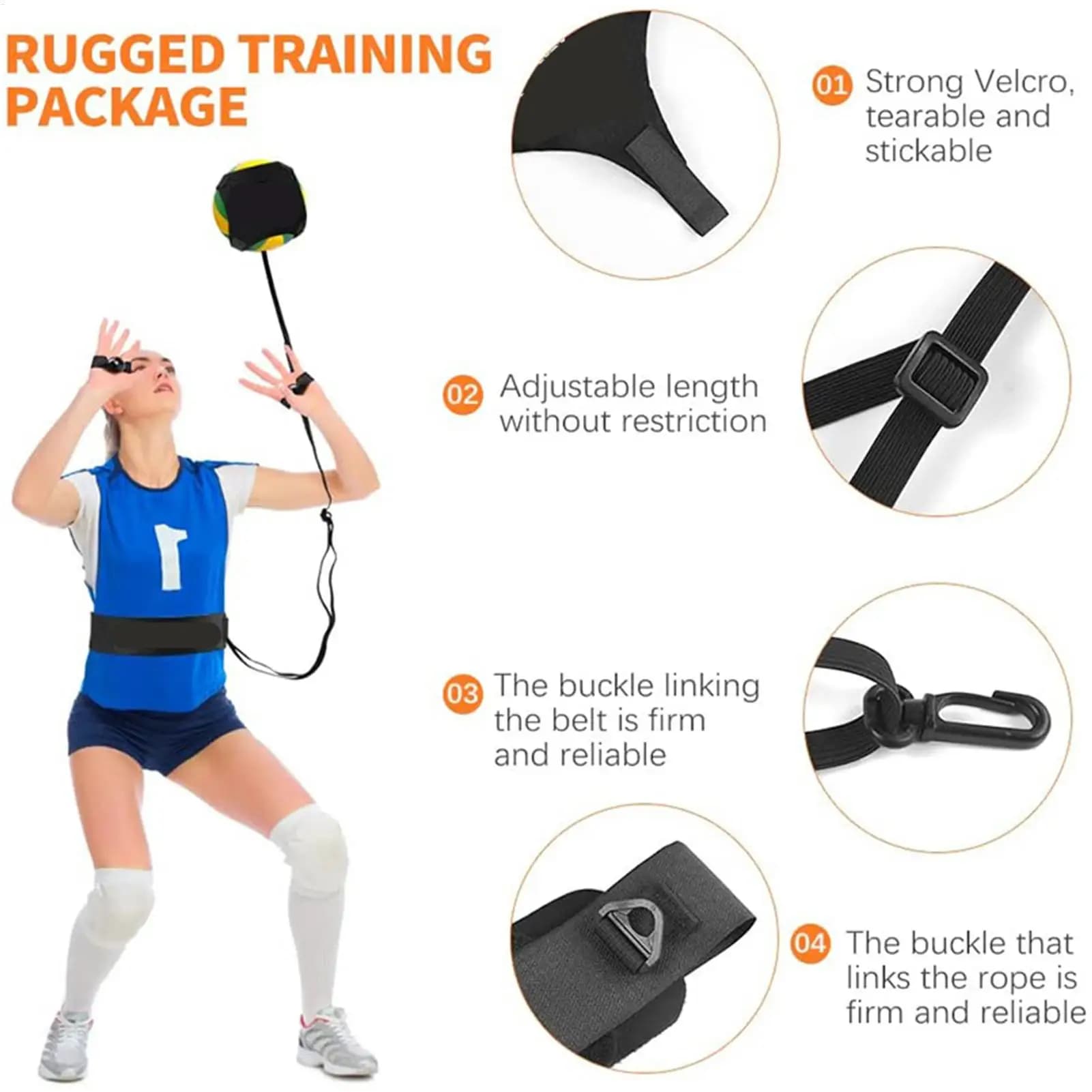Volleyball Training Equipment Volleyball Bounce Training Kit for Solo Volleyball Pass Coach for High School Sports Clubs