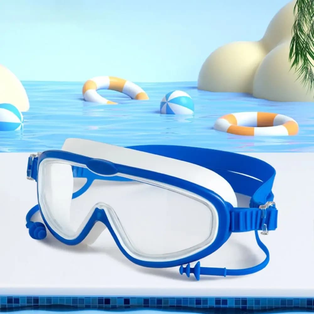 Fashion Anti-fog Swimming Goggles Wide View Big Frame Swim Eyewear High Definition Unisex Children's Goggles