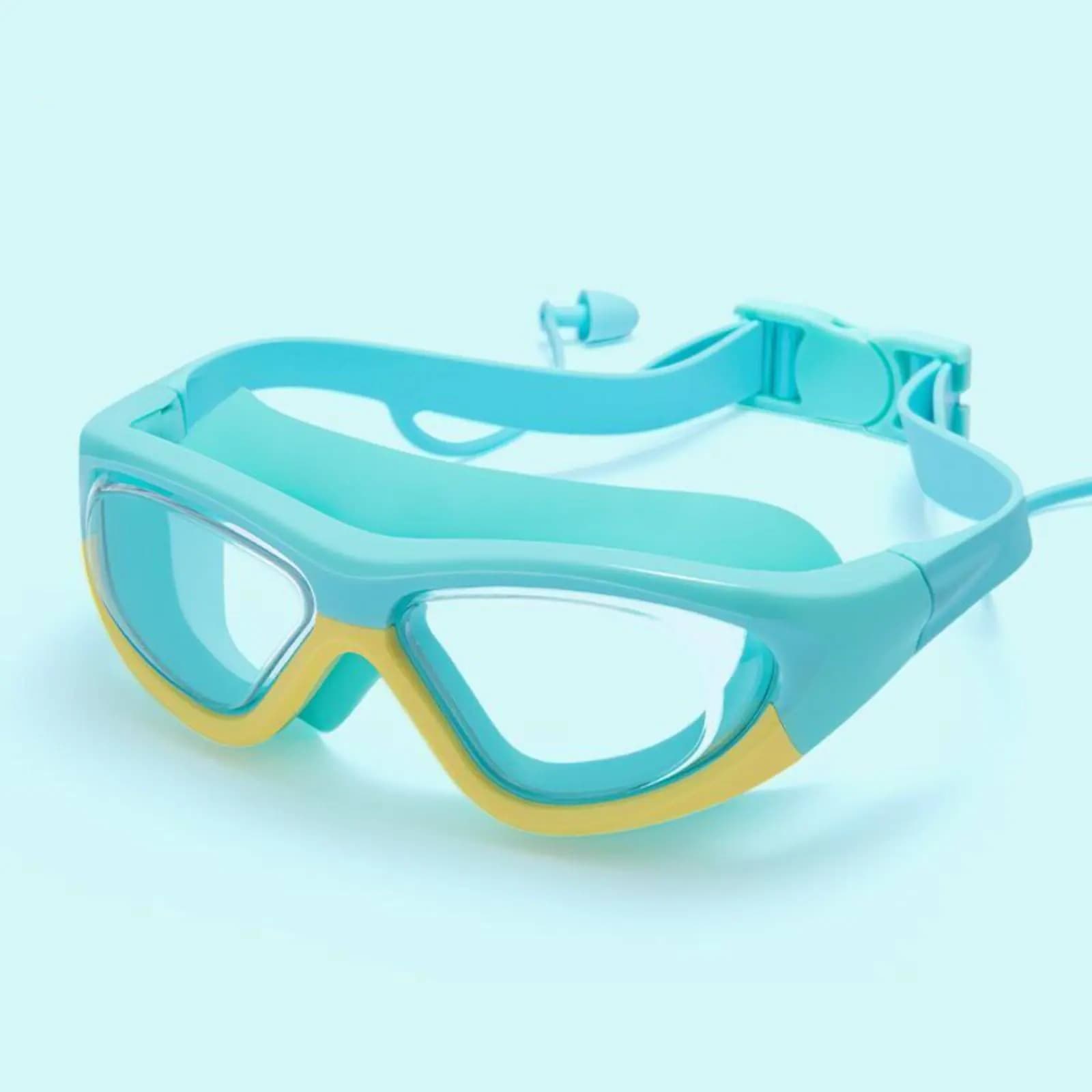Occhialini da nuoto per bambini, occhialini da nuoto con montatura grande, a prova di perdite, occhialini da nuoto per bambini, protezione con fibbia regolabile per la spiaggia