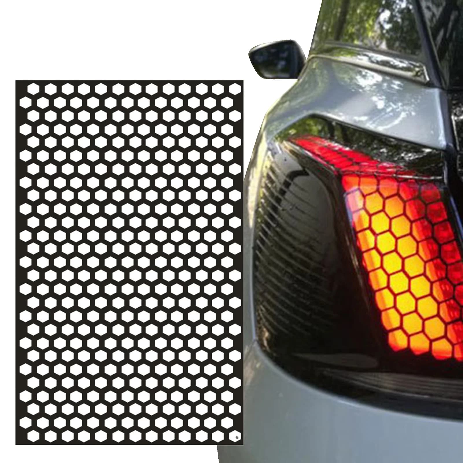Adesivi per fanale posteriore per auto Tipo a nido d'ape Decalcomania per auto Fendinebbia Pellicola per fumo Decorazione Decalcomania per avvolgere Accessori esterni per auto