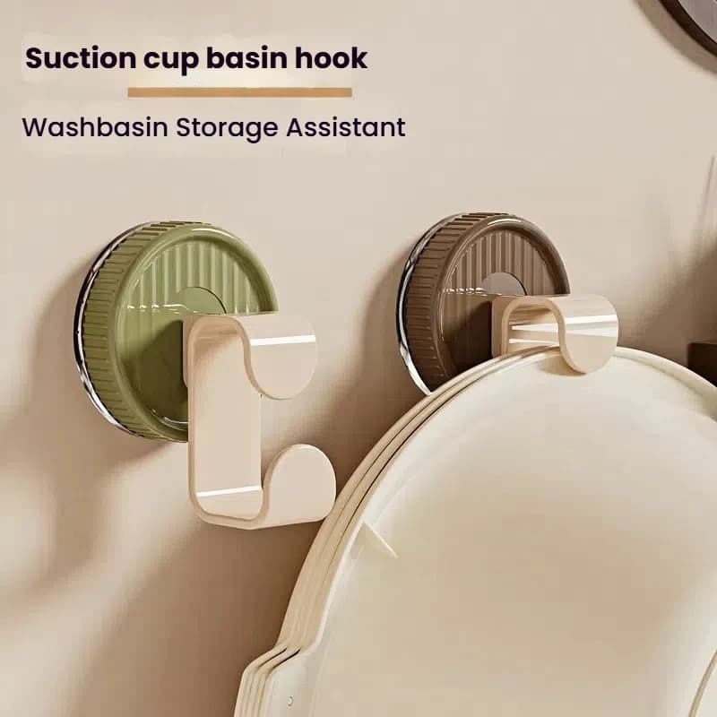 Gancio per ventosa per lavabo Portaoggetti per lavabo da bagno Portaoggetti non perforato per bagno