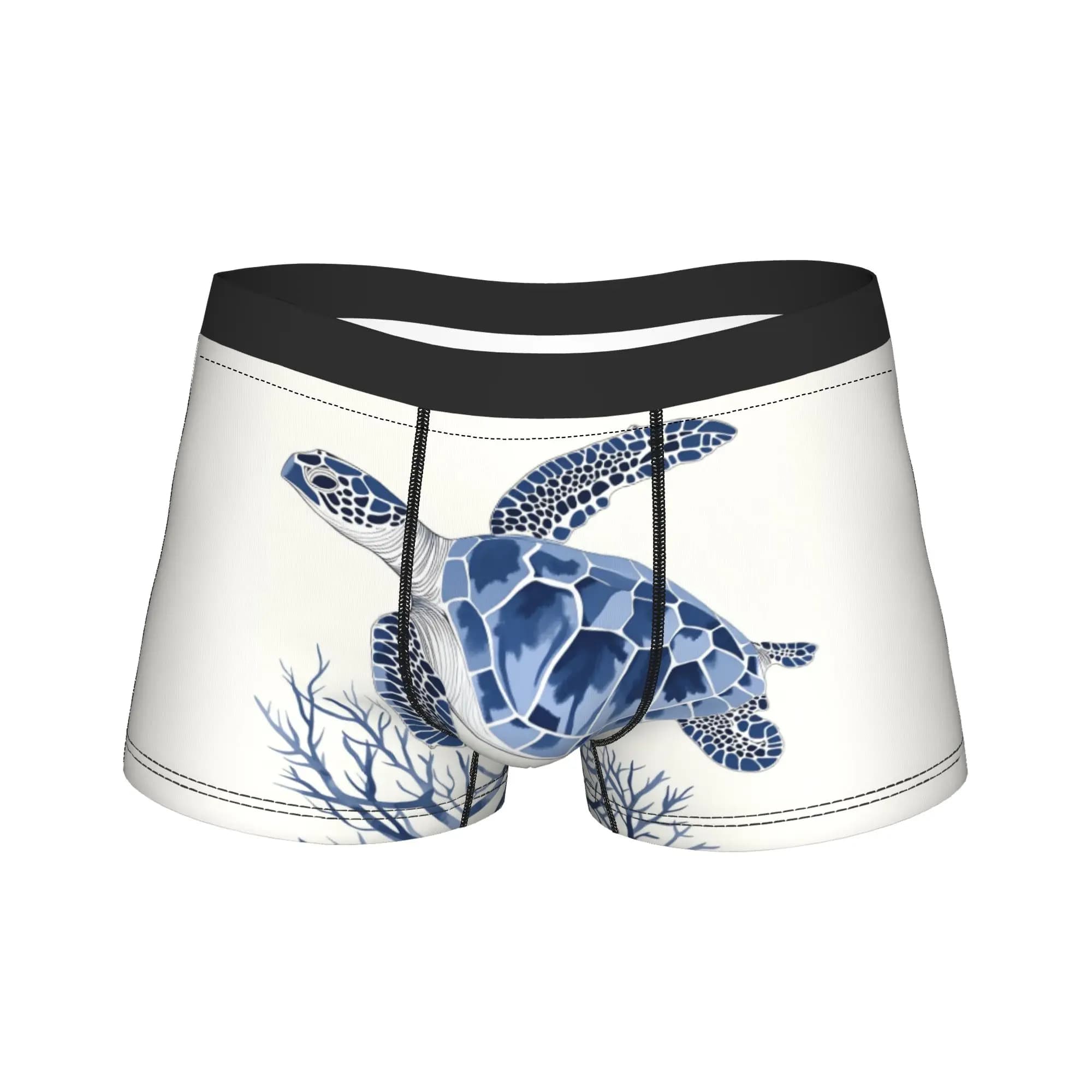 Intimo boxer Sea Turtle Boxer Brief in offerta speciale, comodi boxer da uomo con motivo, taglia grande