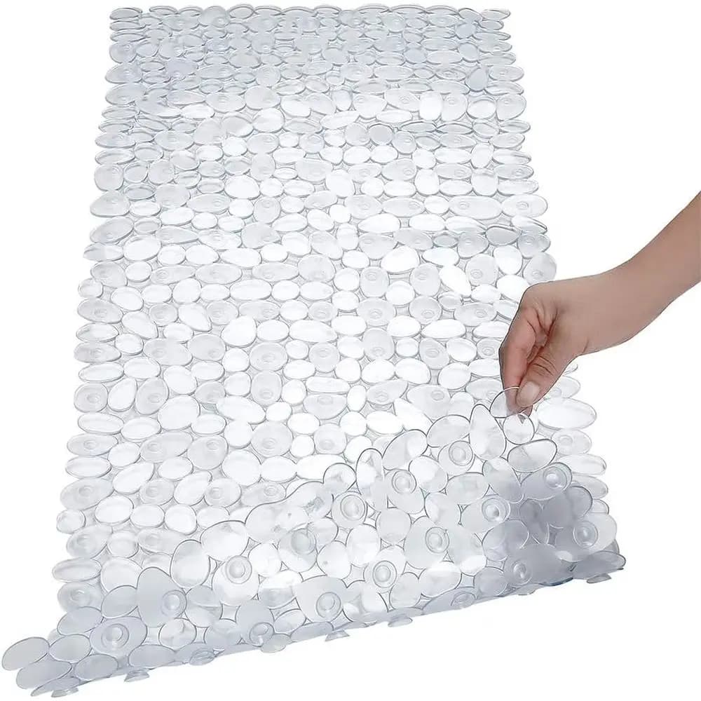 Bath Mat or Bathtub Anti Slip Mat in Shower 16x35 Inches (Clear)