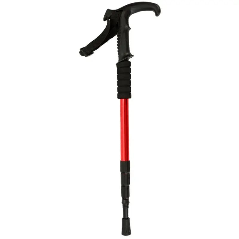 Trekking poles with T handle Four-section folding telescopic poles made of aluminium alloy Outdoor light climbing pole