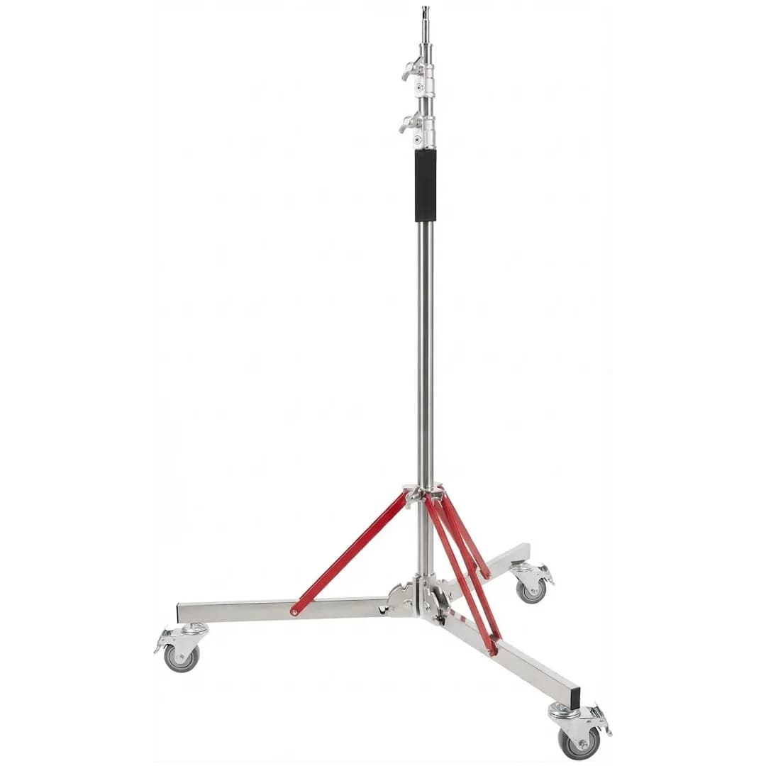Heavy Duty Light Stand with Casters, 10.5ft/320cm Adjustable 100% Stainless Steel Tripod Stand for Monolight, Studio Softbox