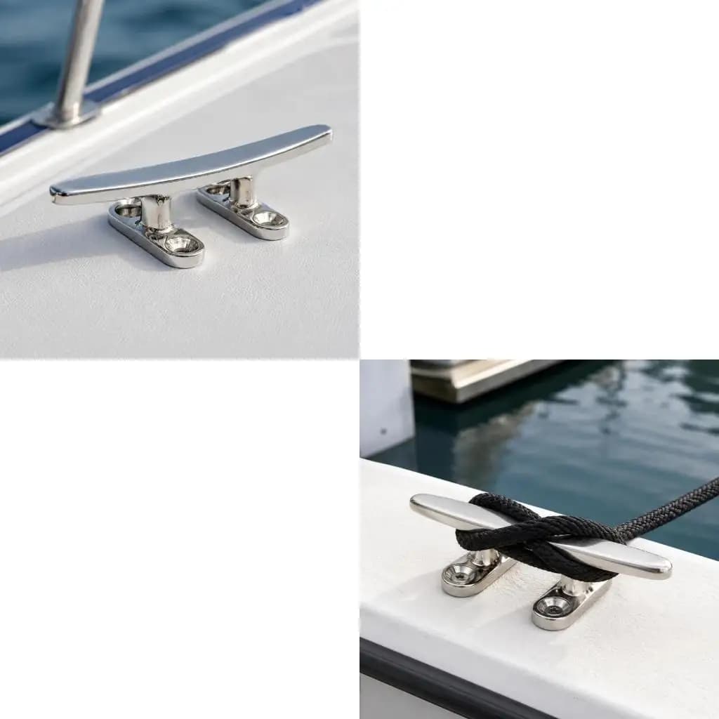Marine Dock Cleat in Stainless Steel with Deck Mount Rope Tie-Off for Mooring