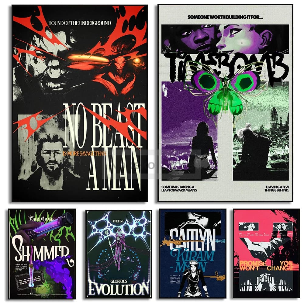 Hot Animations Arcane Poster Dark illustration Prints Canvas Painting League of Legends Geek Wall Art Pictures Home Room Decor