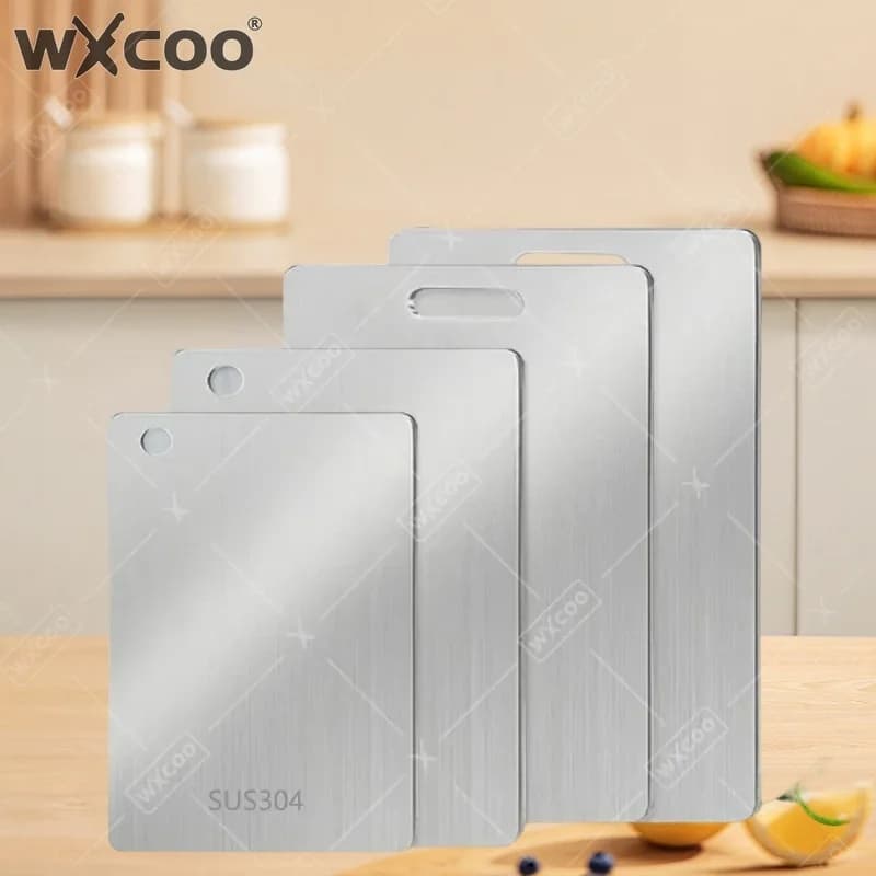 WXCOO Easy to Clean Double-Sided Thickened Food Grade Stainless Steel Cutting Boards for Kitchen New