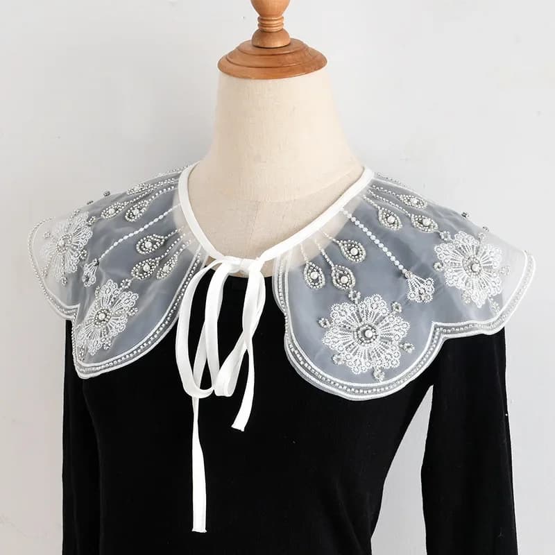 Camicia dolce Colletto staccabile Camicetta femminile Top Scialle con colletto finto per donna Piccola sciarpa Decorazione Collo Spalla Avvolge