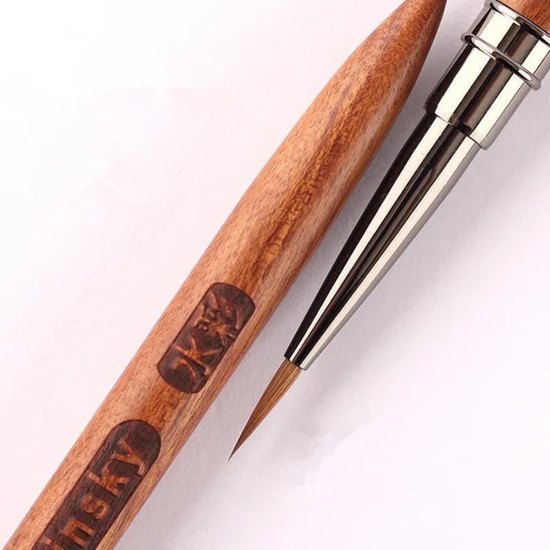 1/2PCS Manico in legno di sandalo Kolinsky Pennello per unghie Pennello per pittura per unghie Pennelli per gel UV acrilico Strumento per manicure in cristallo Pennello per unghie