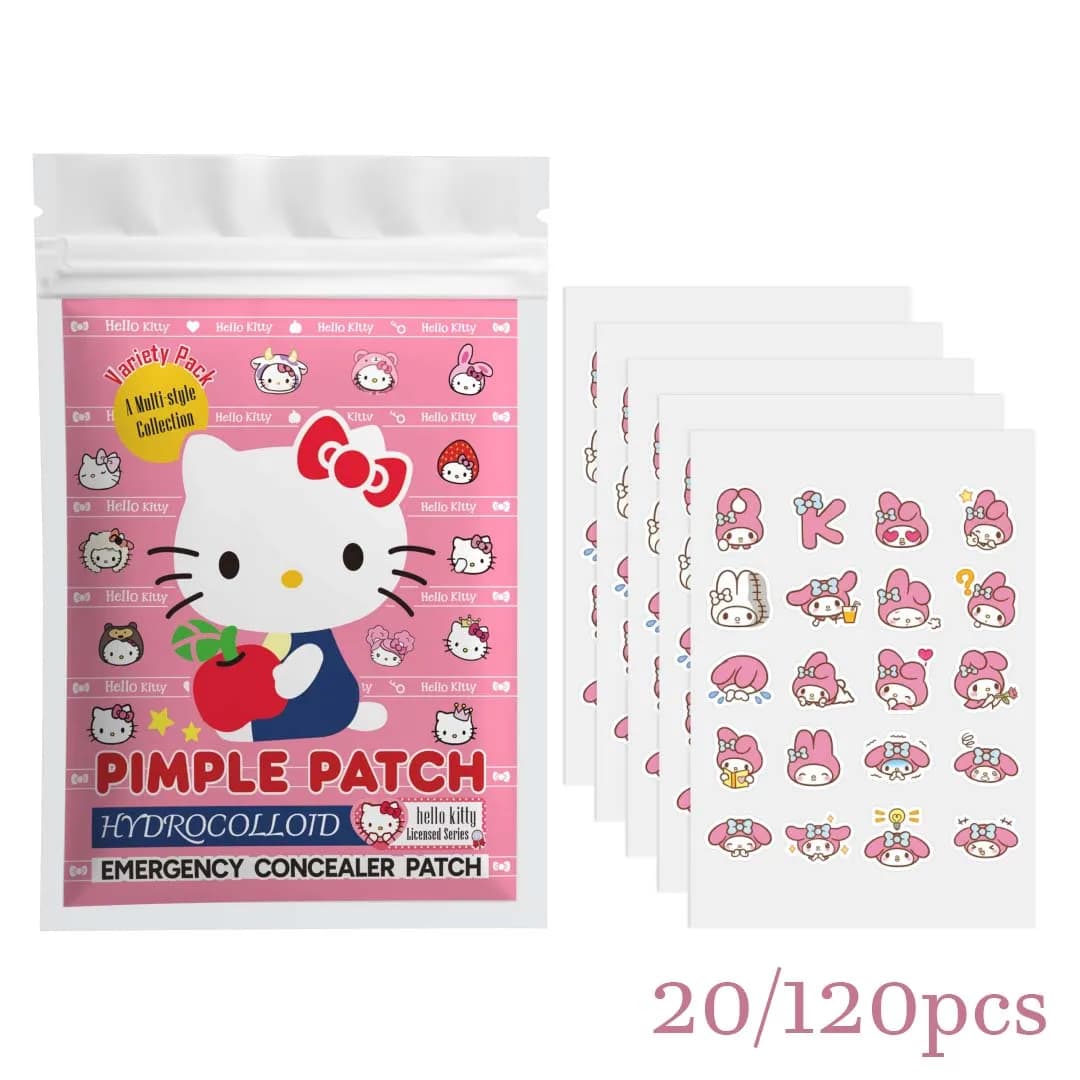 20/120PCS Hello Kitty Blemish Cover Stickers Hydrocolloid Acne Patches with Salicylic Acid Centella