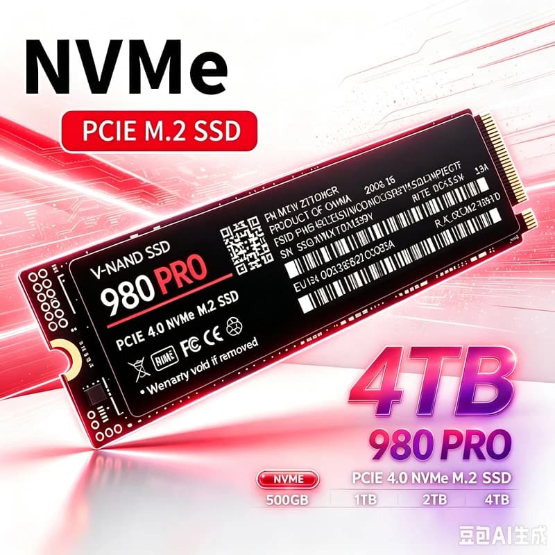 980 Pro M.2 2280 NVMe PCIe4.0 High Speed SSD, 500GB 1TB 2TB 4TB Options, Solid State Drive For PS5 Gaming PC Desktop Laptop