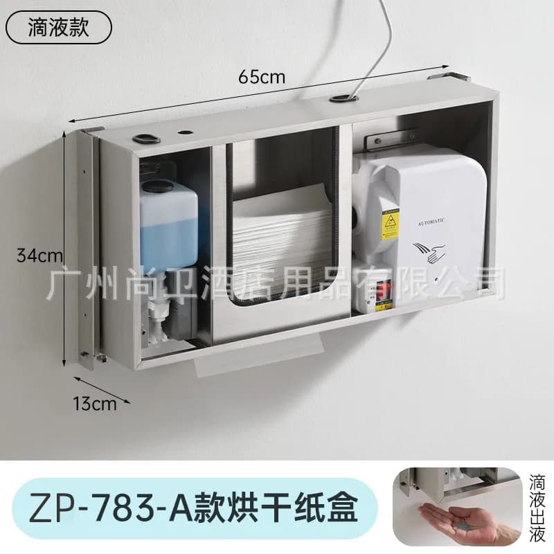 Dispenser 3-in-1 per Salviette, Sapone e Asciugamani con Sensore, Porta Asciugamani Scorrevole per Armadietto a Specchio del Bagno