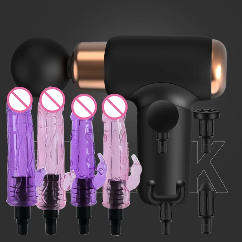 Mini Band Gun Massage for Women's Privacy Vibrator 6 Speed Levels 5 Heads Full Body Muscle Massage