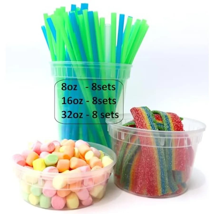 EXTRA THICK Food Storage Containers [24 Set] Mix Size Plastic Deli Containers with Lids, Slime, Soup, Meal Prep Containers, Lea