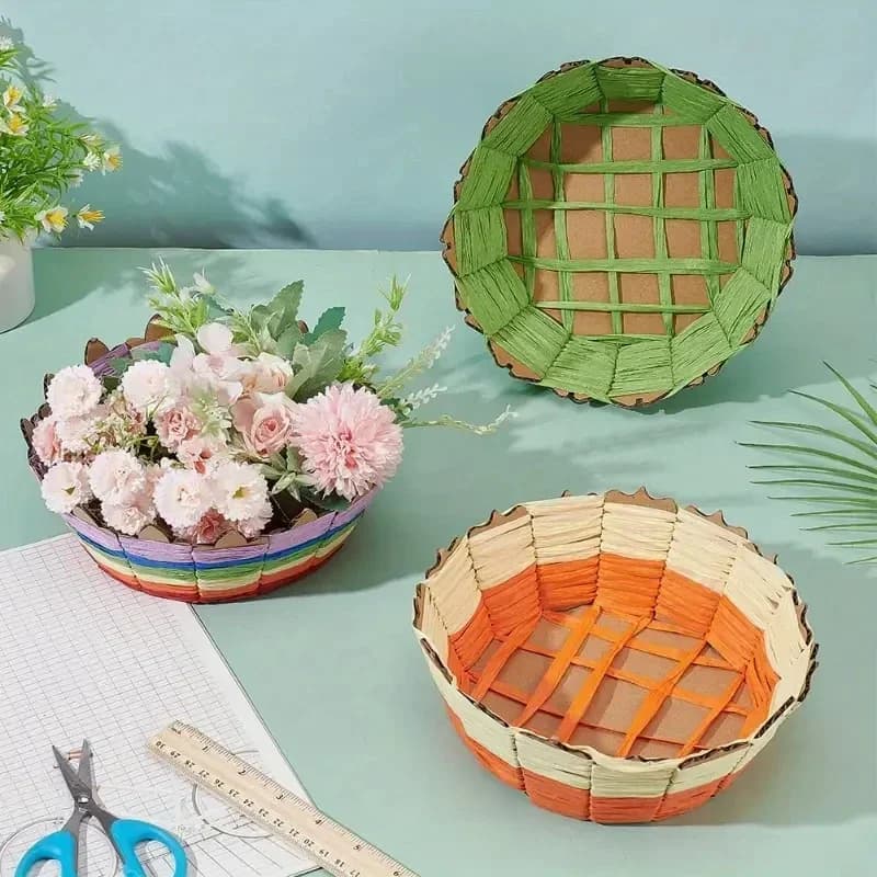 Paper Craft Weaving Flower Basket Kit,Beginner Weaving Set,Basket Making, Suitable for Novices,Handmade Projects,Weaving Tool