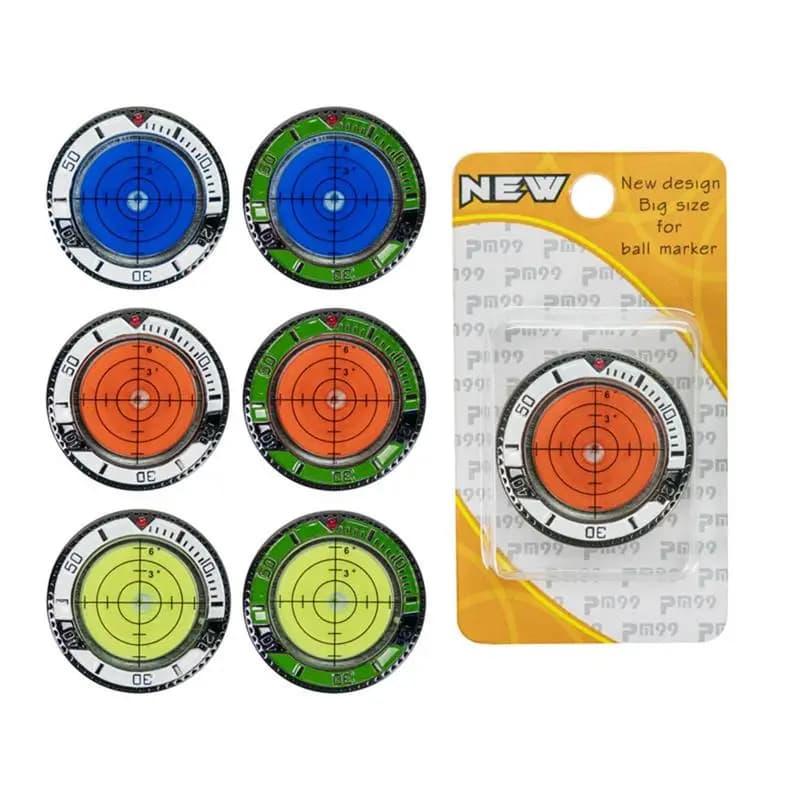 Golf Green Slope Reader Golf Hat Clip Ball Marker With High Precision Poker Chip Style Bubble Level Golf Accessories For Men