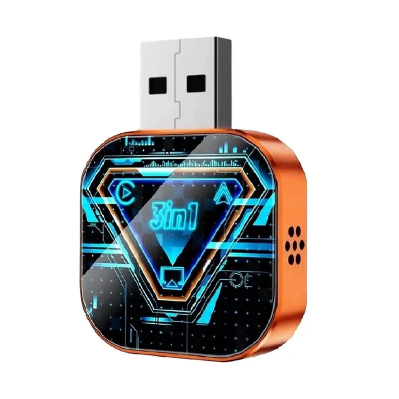 Adattatore Smart Wireless Carplay 3 in 1 Airplay Android Auto USB Dongle Plug & Play da cablato a wireless