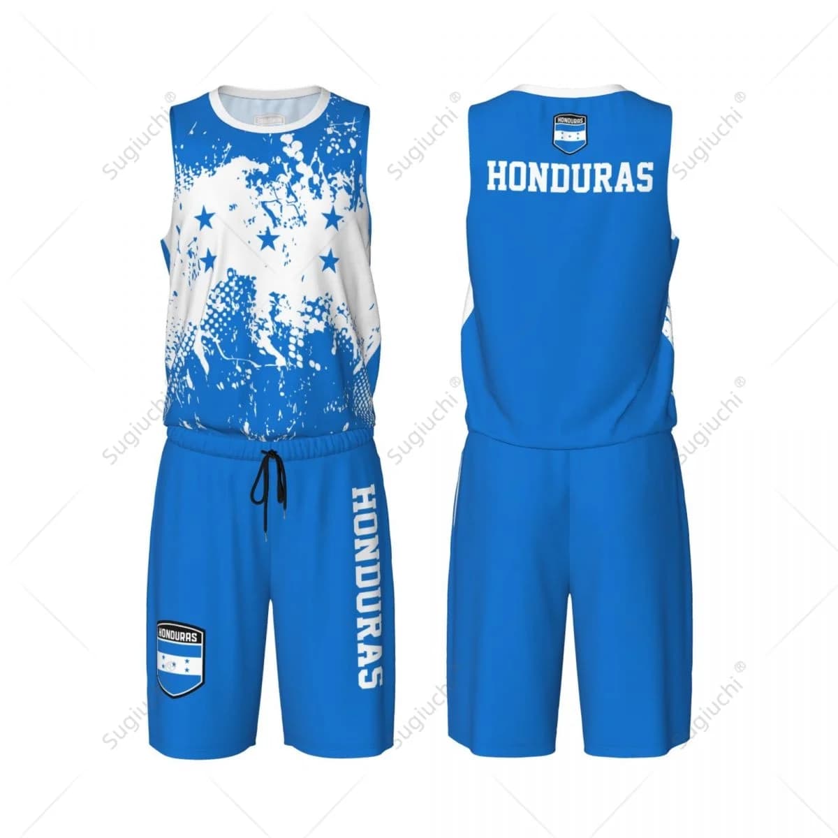 Completo da basket Honduras Flag Grain da uomo, maglia e pantaloni senza maniche