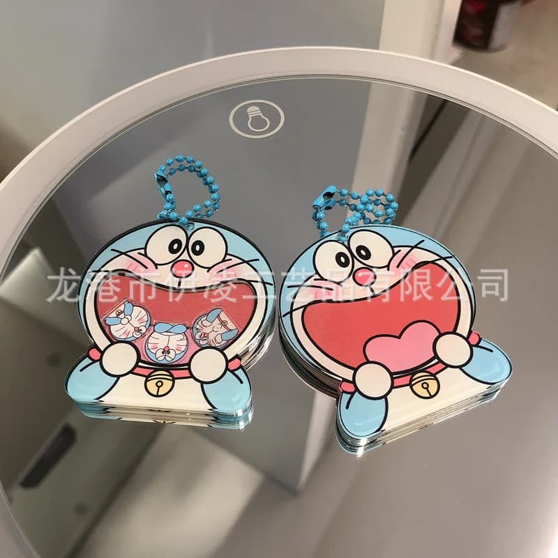 Cartoon Doraemon Anime Jingle Cat Cute Acrylic Shaker Keychain Fashion Personalized Bag Decoration Pendant Birthday Toy Gift