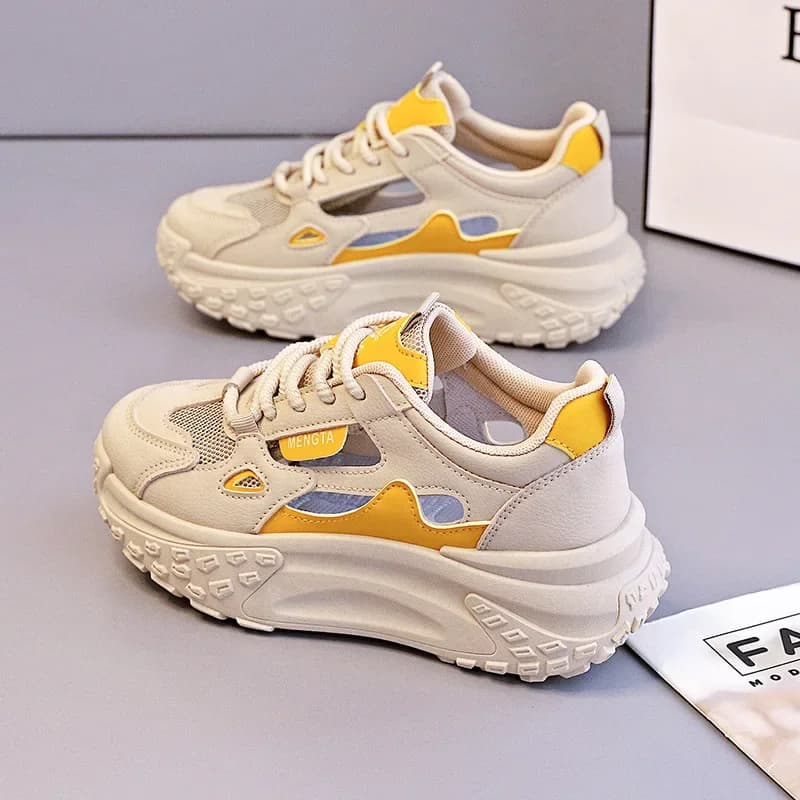 Scarpe da donna Scarpe in rete Scarpe da ginnastica sottili in mesh traspirante Scarpe estive Sandali casual con suola spessa Zapatillas Mujer