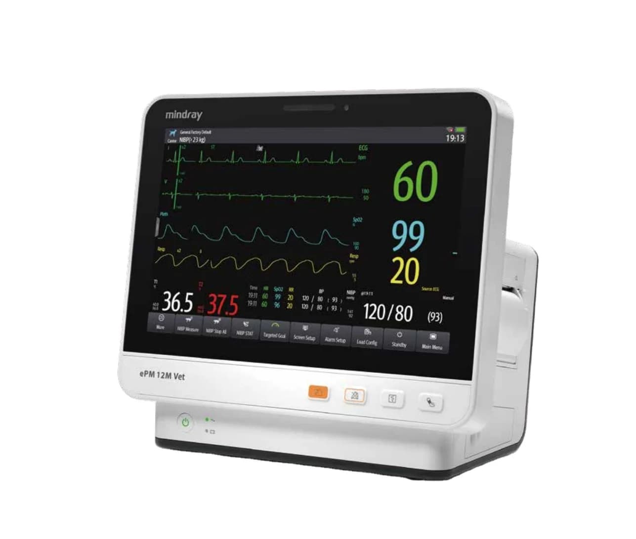 Multiparametro veterinario Mindray EPM 12M con modulo CO2 per clinica ospedaliera animale