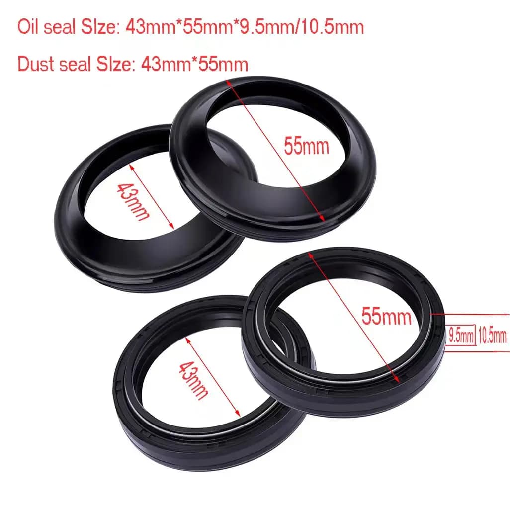 43x55x9.5/10.5 43 55 9.5 10.5 Moto Forcella Anteriore Paraolio e Parapolvere Per Yamaha MT-10 YZF R1 BT1100 V MAX 1200 XJR1200 43*55