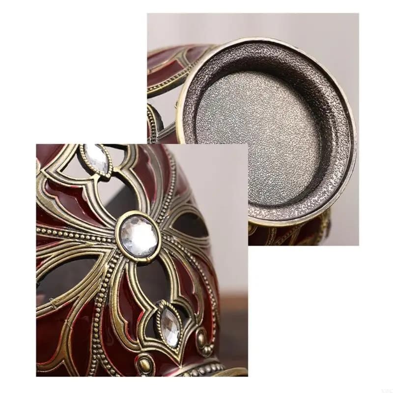 Handmade Incenses Burners Metal Incenses Diffusers Ornate Cut And Warm Glows X3UC