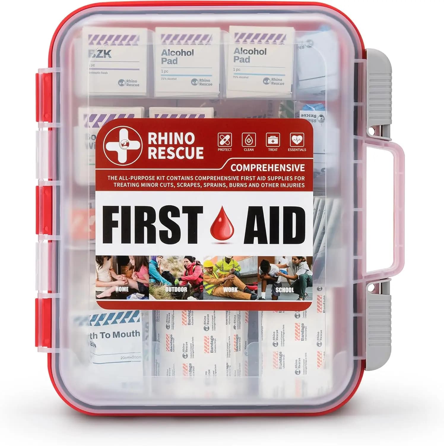 Kit di Pronto Soccorso Multiuso da 371 Pezzi per Casa, Ufficio, Scuola e Aziende - Forniture Mediche di Emergenza