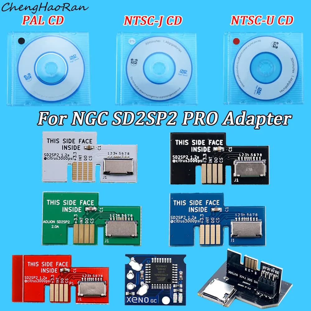 1 piece For NGC SD2SP2 PRO SD Card Reader Adapter with Mini DVD E Xeno GC Chip Compatible Parts