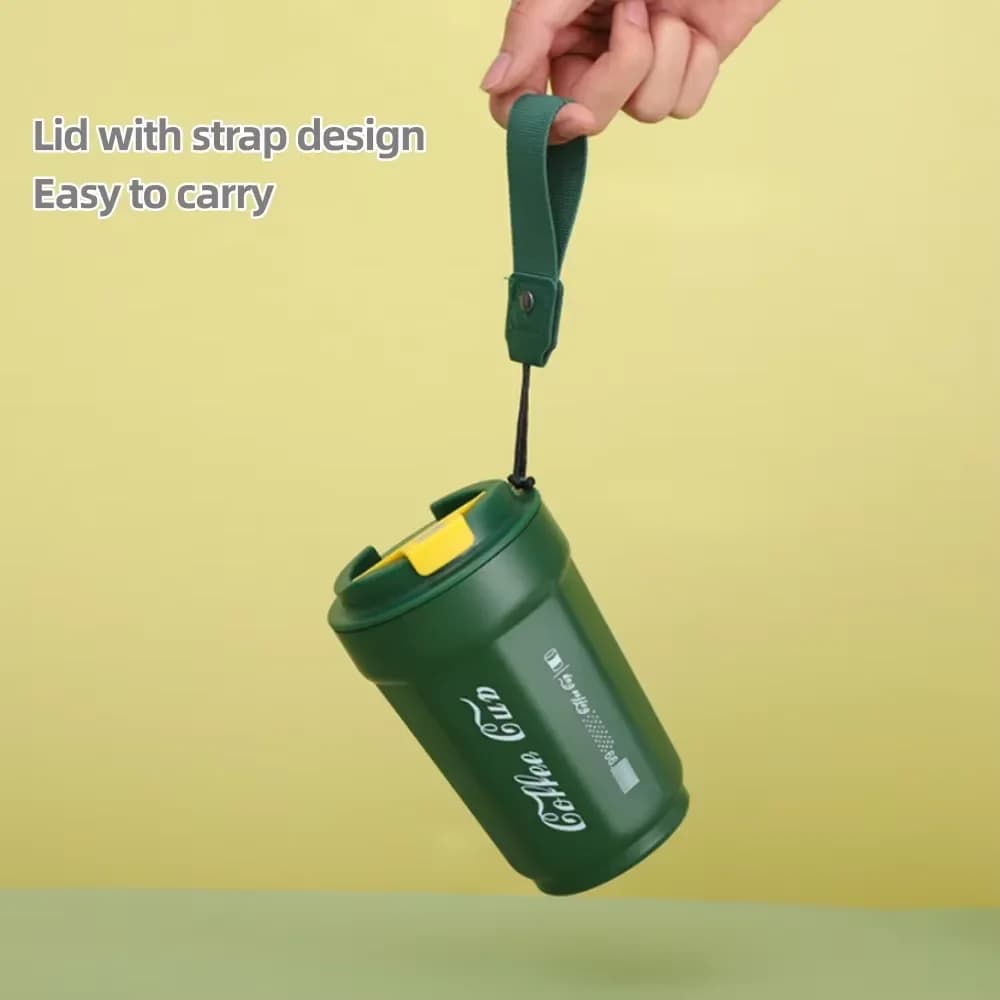 Coffee Cup Thermos Double Wall Vacuum Travel Coffee Cup Pond Bag Portable Belt Cup Stainless Steel Cup