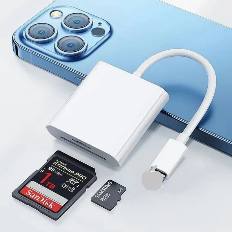 3In1 SD TF Card Reader High Speed OTG Adapter For iPhone iPad Tablet Camera Memory Card Data Transfer Portable Phone Card Reader