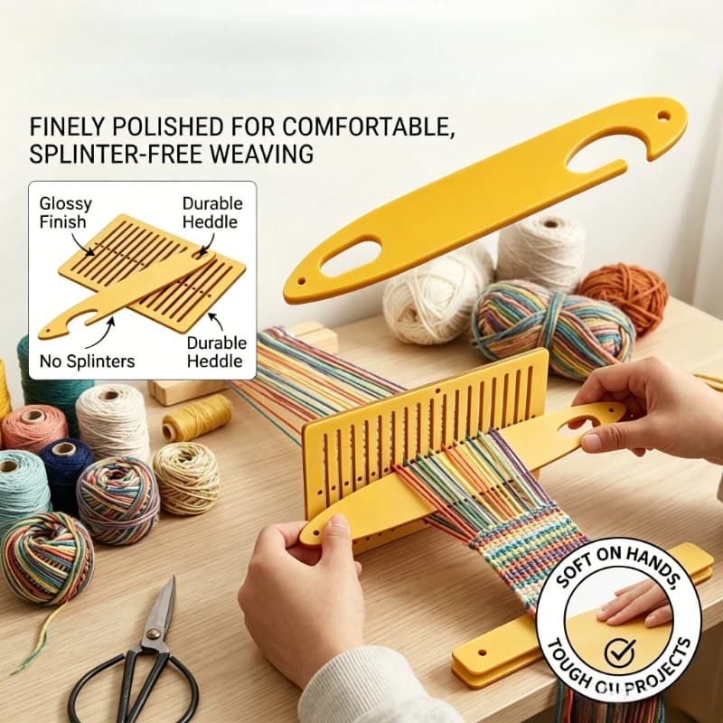 2Pcs Hand Weaving Tools Set Reed Comb Board Shuttle Threading Tool DIY Loom Auxiliary Accessories for Traditional Weaving Craft