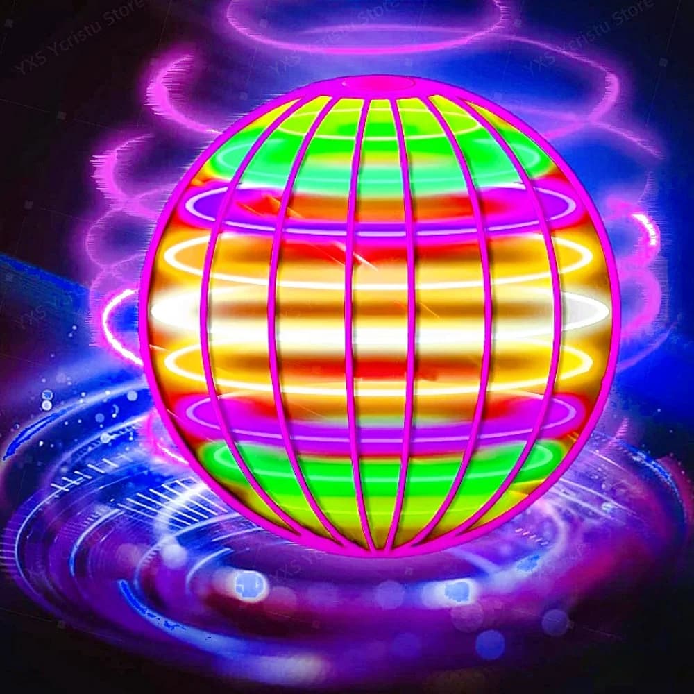 Palla volante Boomerang Flyorb Magia con luci a LED Drone Hover Ball Fly Nova Orb Flying Spinner Fidget Toys Bambini Famiglia Gif