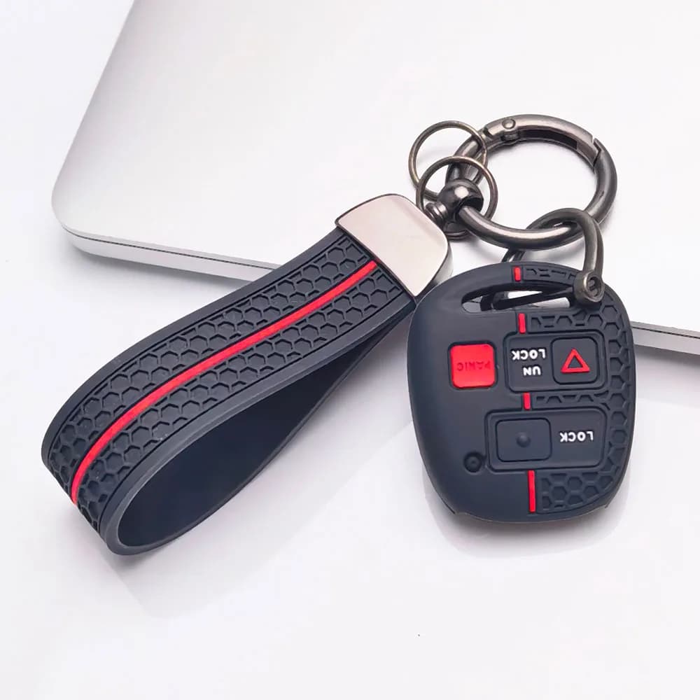 Car styling Keychain Silicone Car Key Cover Case For Toyota Avensis Camry Corolla For Lexus 3 Buttons Remote Key Jacket Fob Case