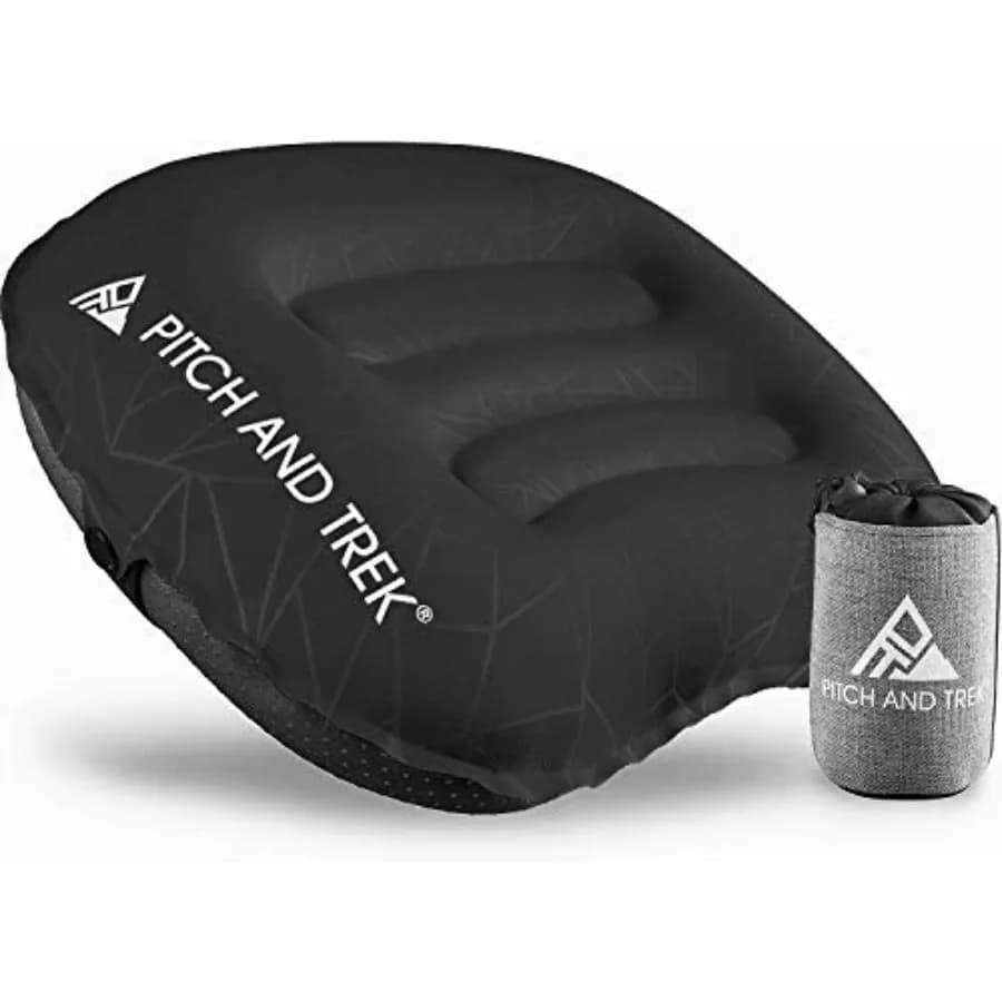 Camping Pillow with Removable Cover, Ultralight Portable Compact Inflatable Pillow for Neck Lumbar Support, Compressible Pillow