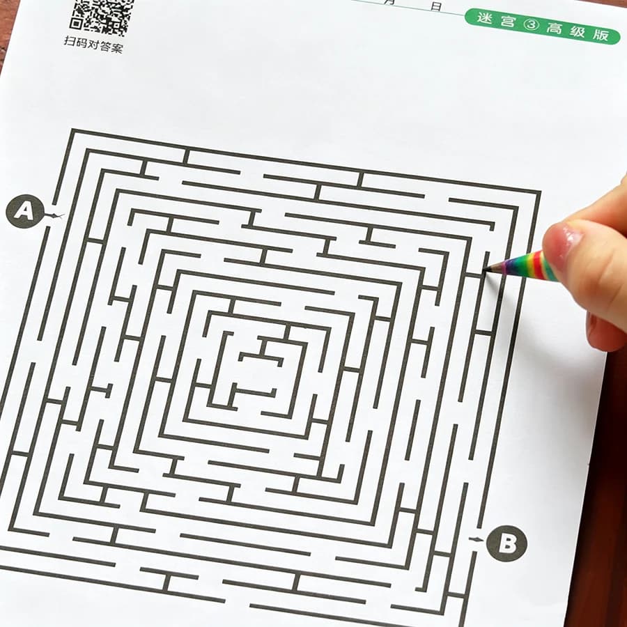 Maze Training Game Book, Used to Improve Concentration, a Puzzle Game Designed to Enhance Students' Thinking and Attention Book