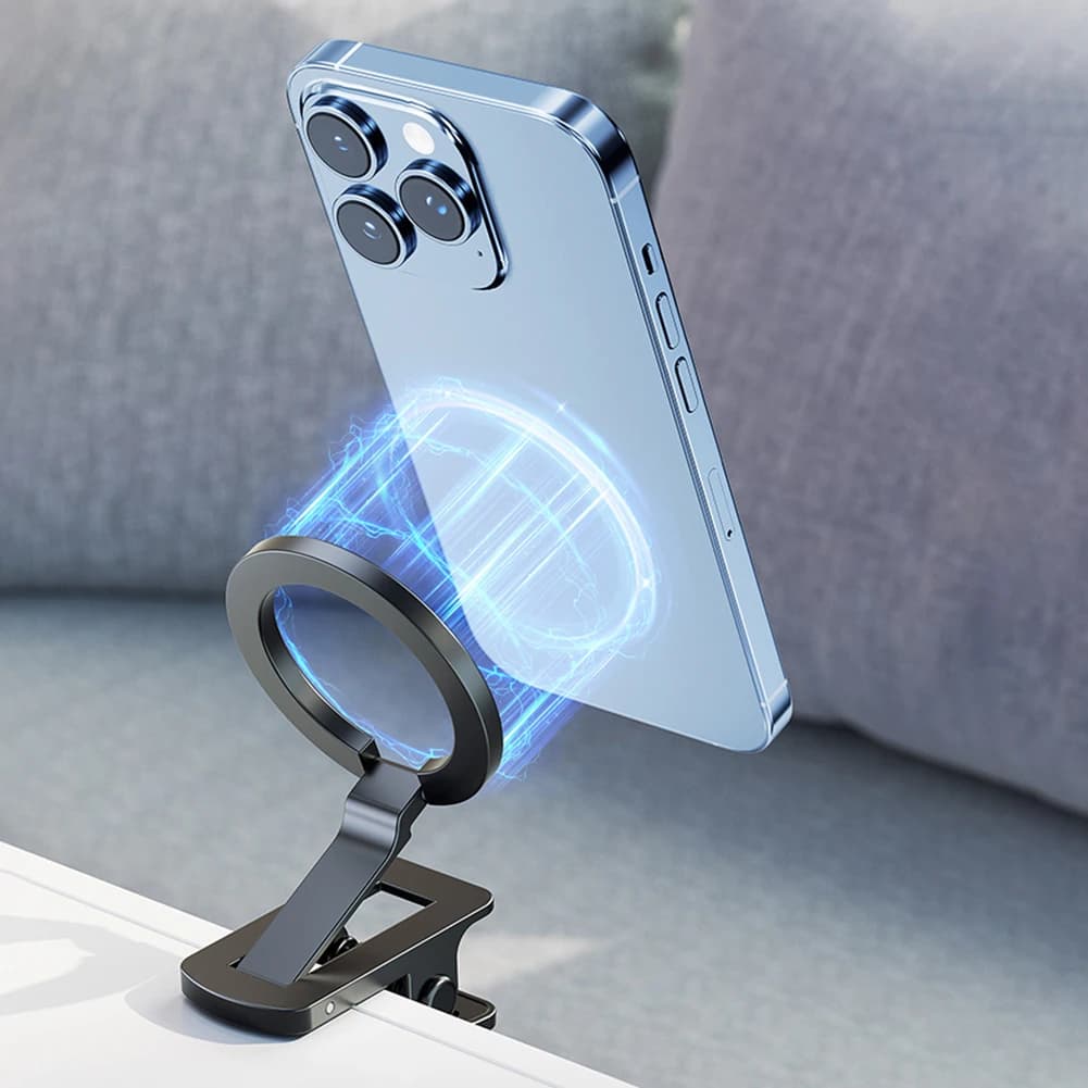 Supporto Magnetico per Telefono da Viaggio, Clip in Lega Metallica, Accessorio Essenziale per Aerei, Supporto per Smartphone Compatibile con iPhone 15 14 13 12