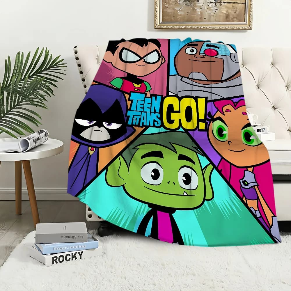 Cartoon Cute Go Coperta Peluche Pisolino Divano tappeto per vivere T-Adolescente Camera Calda Ufficio T-Titanti Camera da letto Compleanno Viaggio a casa Regali per bambini