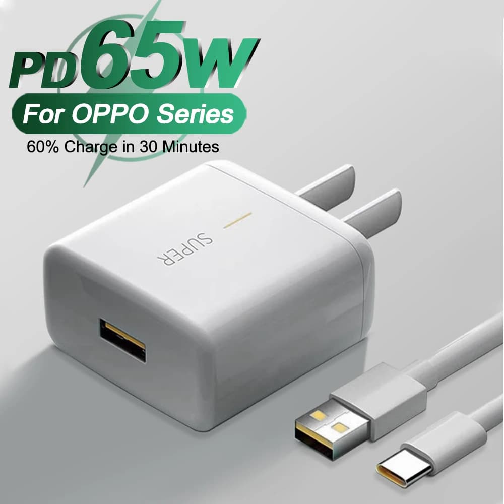 Original for OPPO K13 K12 K11 K10 Turbo Reno 14 13 12 11 Pro Find X8 X7 X6 A6 Pro 65W Supervooc USB Fast Charger Type C Cable